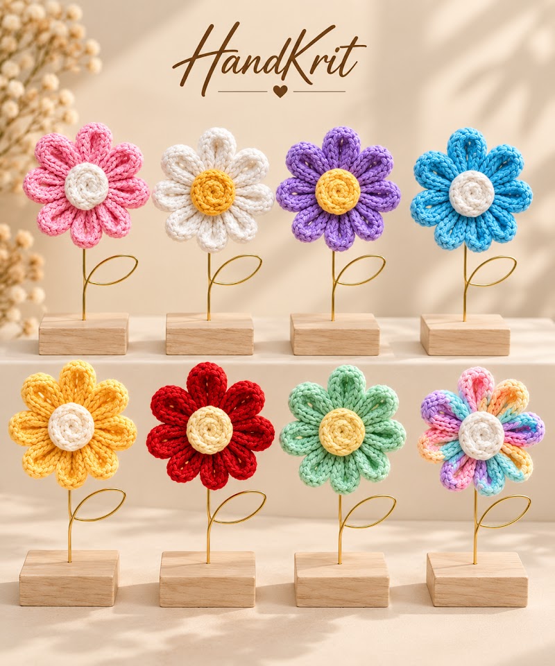 Standing Crochet Flower Décor